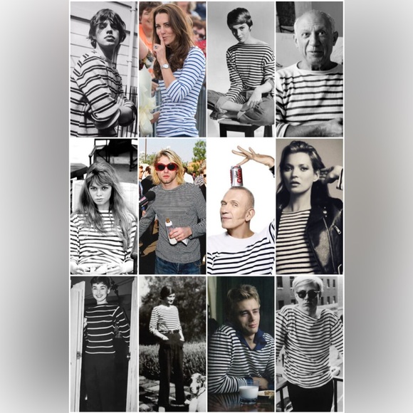 ⚓️ ALEXANDER WANG Breton Stripe Black White Pure Linen LS Tee Sz S Distressed - Picture 4 of 8